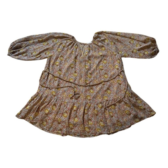 Tallula Kate Metallic Floral Belted Boho Mini Dress Size Small - Picture 12 of 12